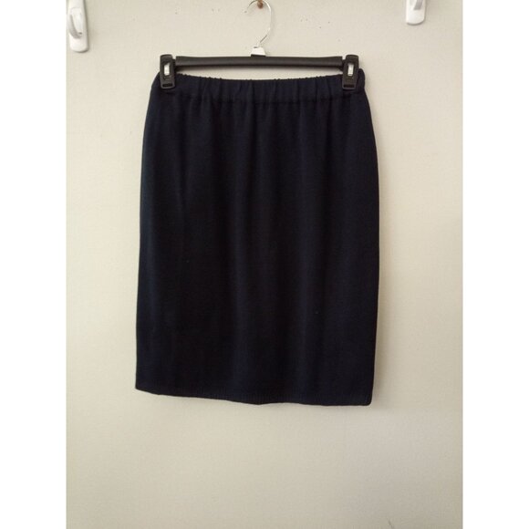 Women's Dark Blue Waffle Knit Elastic Waist Pencil Shirt Size Small - Picture 1 of 3